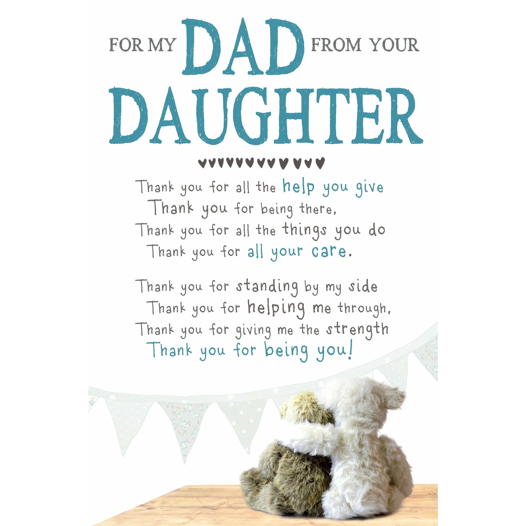 Snuggly Bumkins, Thank You, Dad From Daughter, Greetings Card