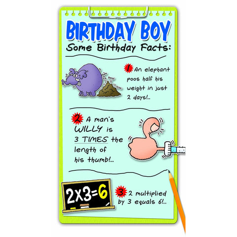 Face Ache, Facts, Birthday Greetings Card