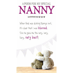 Snuggly Bumkins, Blessed, Nanny Greetings Card