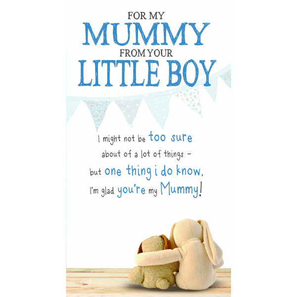 Snuggly Bumkins, Sure About Boy, Mummy From Little Boy Greetings Card