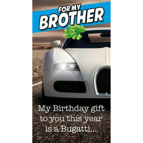 Face Ache, Bugatti, Brother, Greetings Card