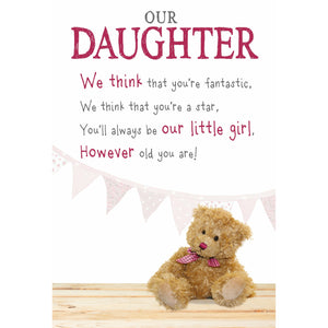 Snuggly Bumkins, Little Girl, Daughter Greetings Card