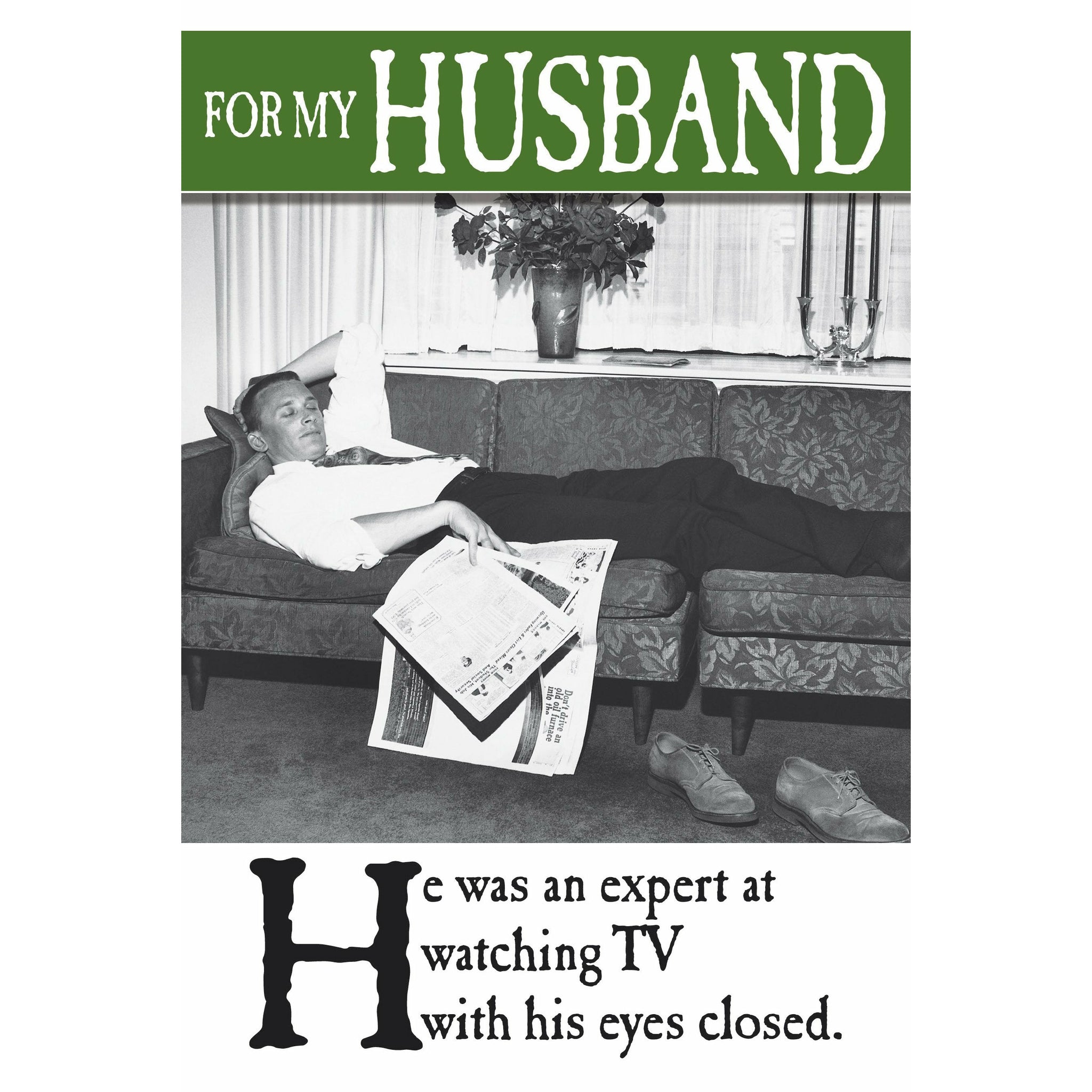 On The Ceiling, Expert, Husband Greetings Card