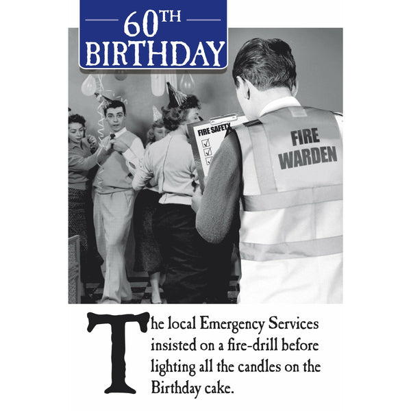 On The Ceiling, Emergency Services, 60th Birthday, Greetings Card