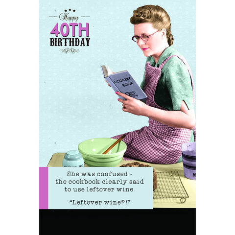 Ladies Who Lunch, Left Over Wine, 40th Birthday, Greetings Card
