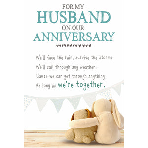 Snuggly Bumkins, Storms, Husband Anniversary Greetings Card