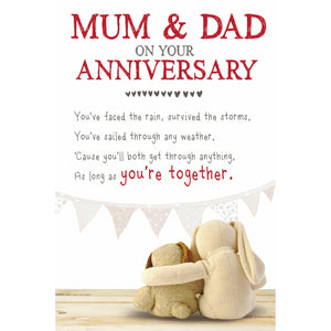 Snuggly Bumkins, Storms, Mum And Dad Anniversary, Greetings Card
