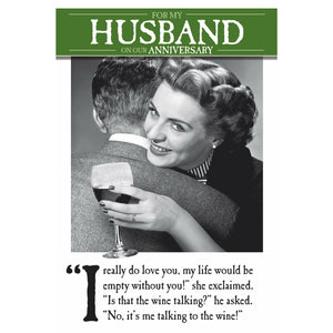 On The Ceiling, Wine, Husband Anniversary, Greetings Card