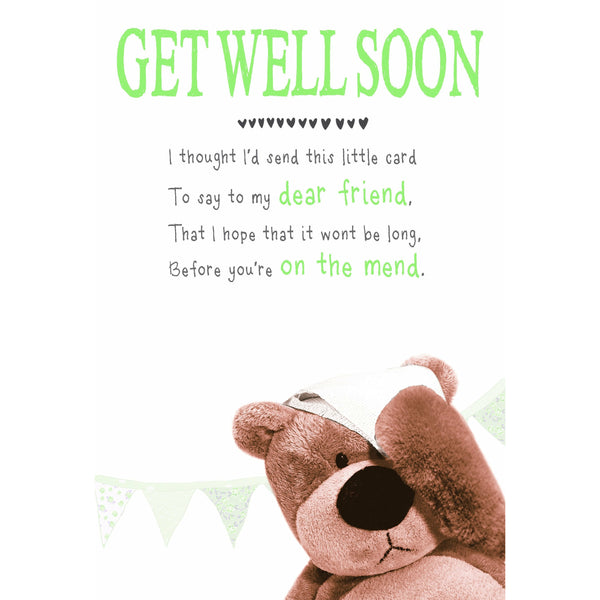 Snuggly Bumkins, Bandages, Get Well, Greetings Card