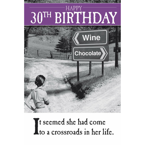 On The Ceiling, Crossroads, 30th Birthday, Greetings Card