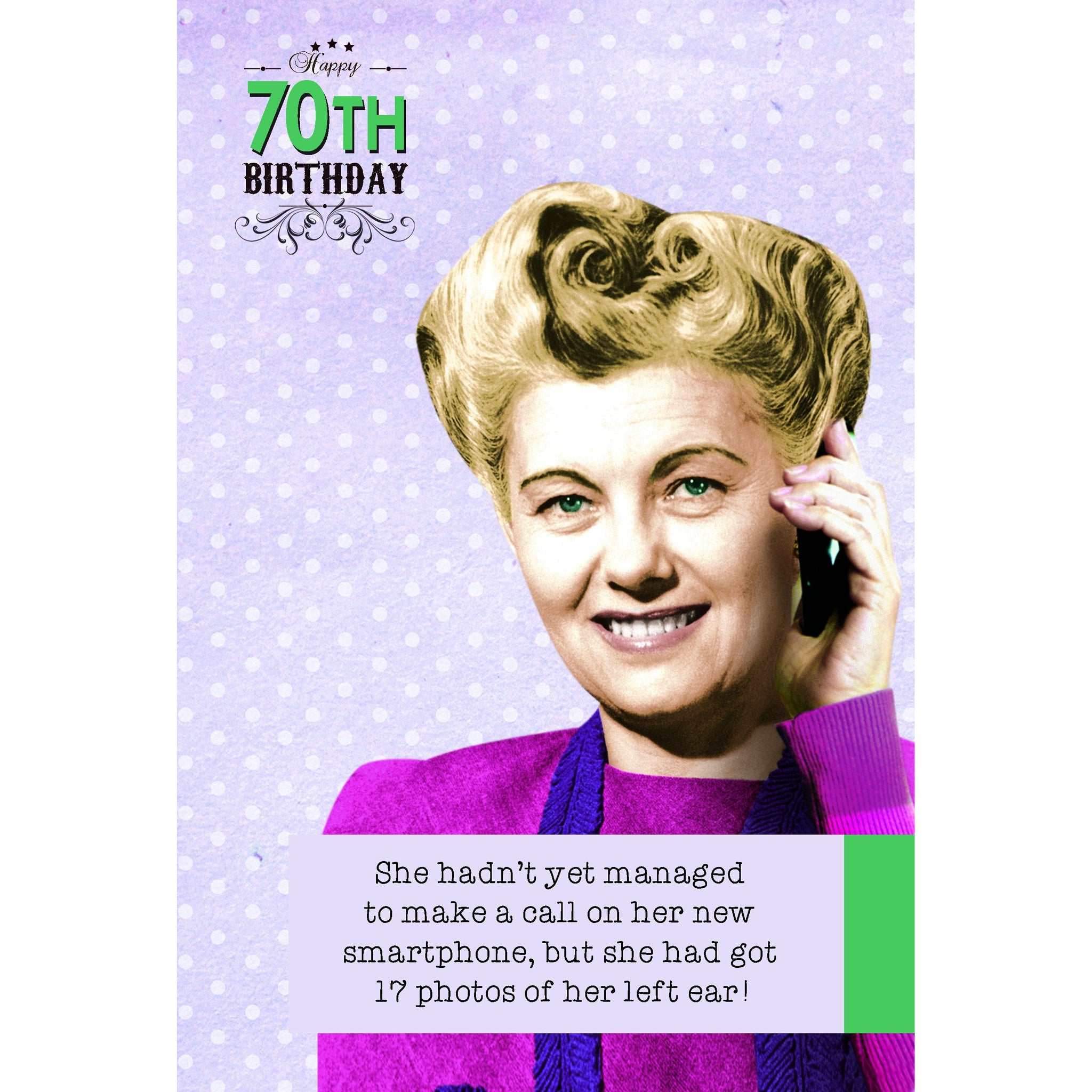 Ladies Who Lunch, Left Ear, 70th Birthday, Greetings Card