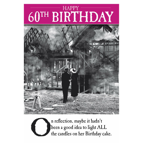 On The Ceiling, Candles, 60th Birthday, Greetings Card