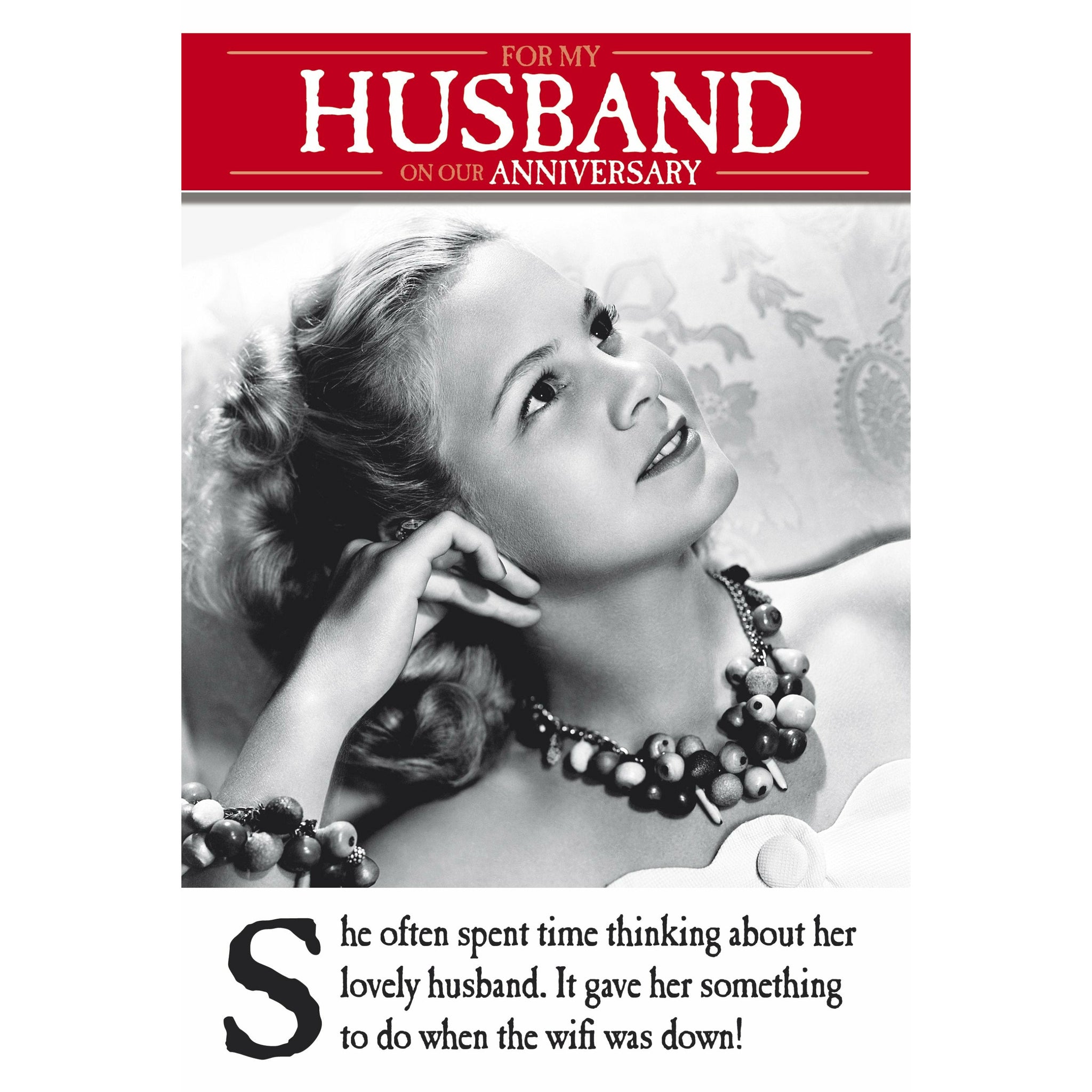 On The Ceiling, Thinking, Husband Anniversary, Greetings Card