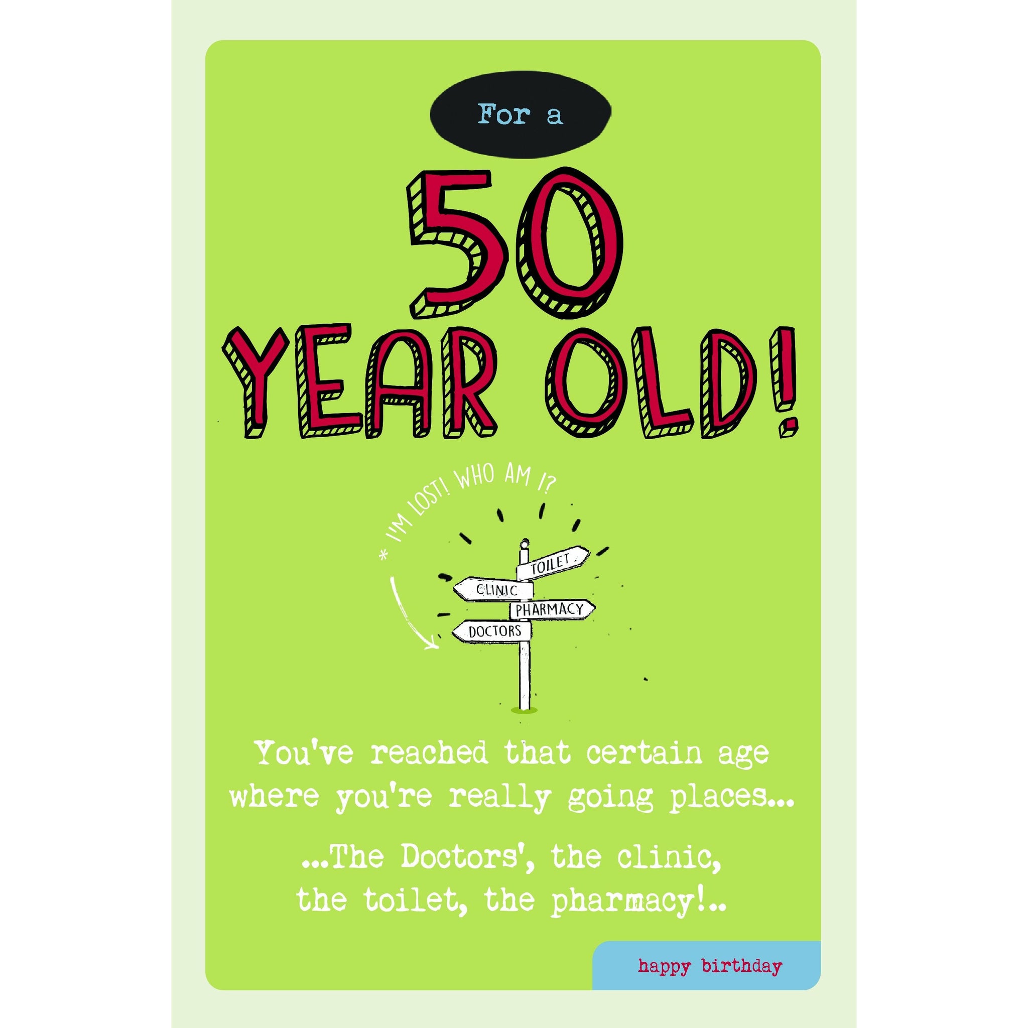Off The Wagon, Going Places, 50th Birthday Greetings Card